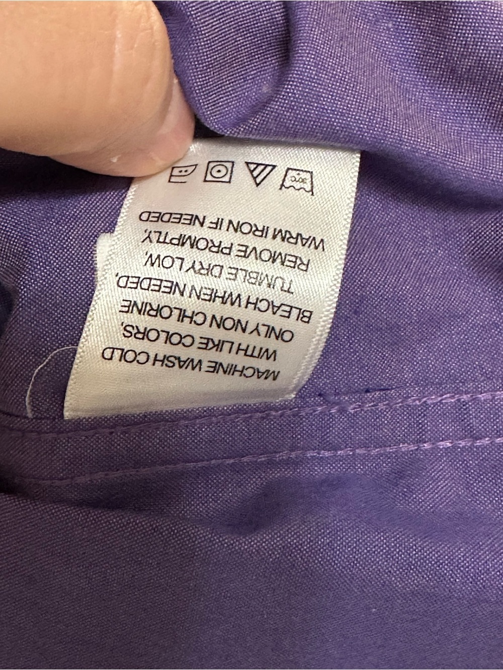 Foxcroft Non-Iron Royal Purple Button-Up Shirt 16 - Picture 5 of 6